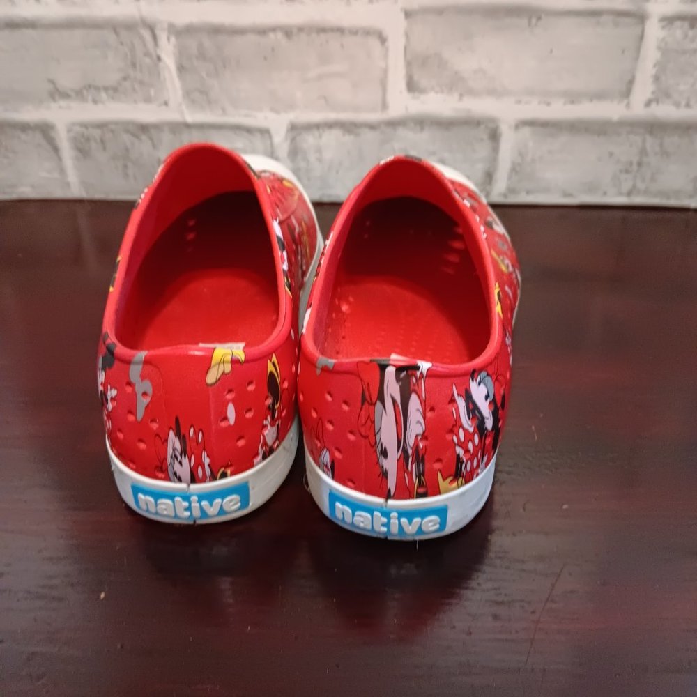 Disney X Native Minnie Mouse Shoes Womens Size 8 Red Slip On Waterproof Sneakers - Picture 6 of 15